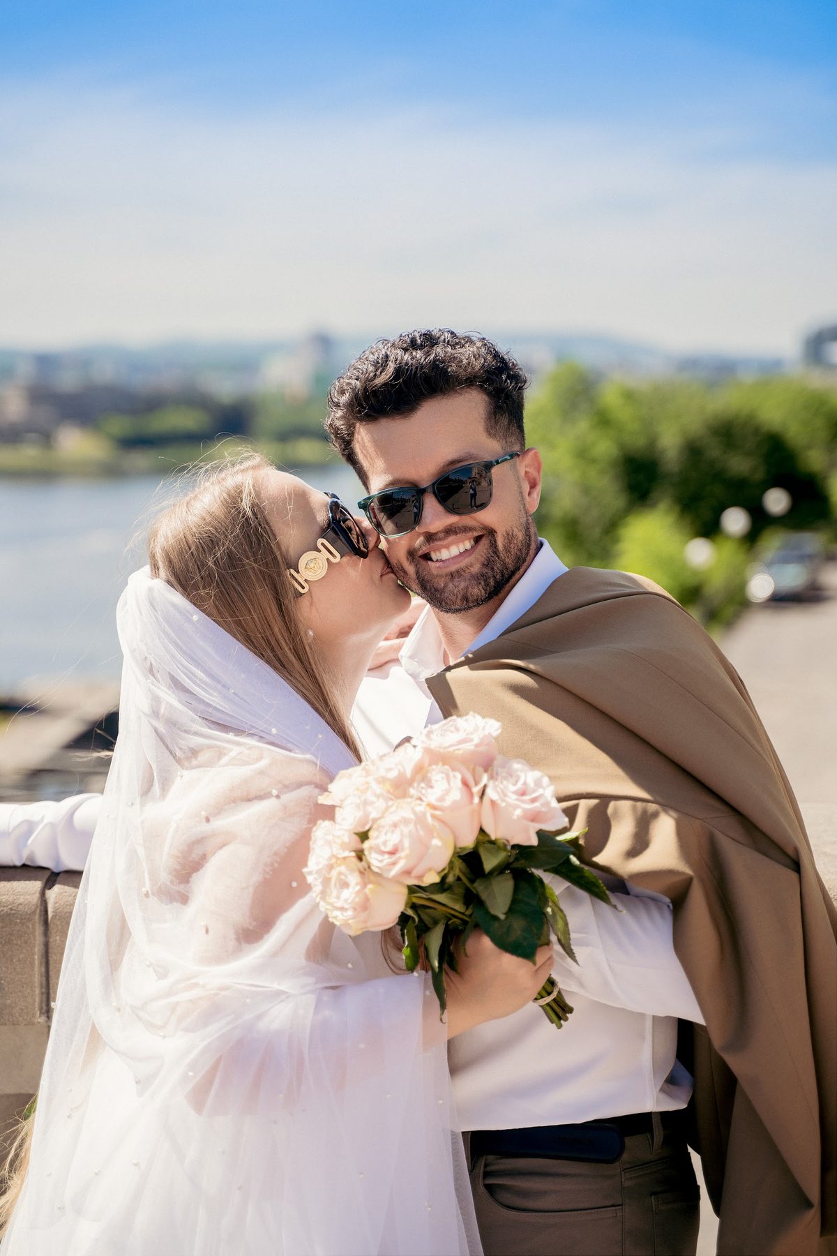Couple with a bouquet